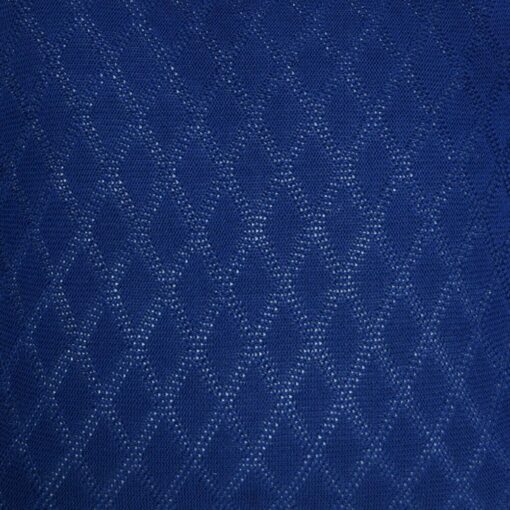 Close up image of navy blue wool knit cushion cover