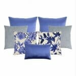 Beautiful collection of 7 cushion set in blue and white colours