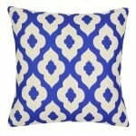 Photo of blue and white mosaic patterned cushion cover