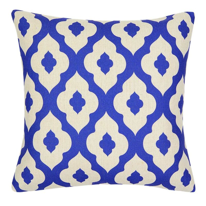 New England Mosaic Cushion Cover 45cm x 45cm SC622 45 Photo of blue and white mosaic patterned cushion cover