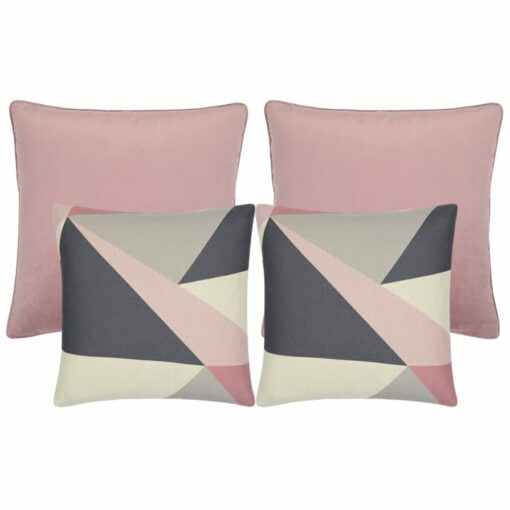 Minimalist cushion set in soft pinks and grey colours