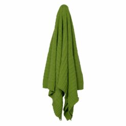 Stylish throw blanket in olive crafted from 100% cotton