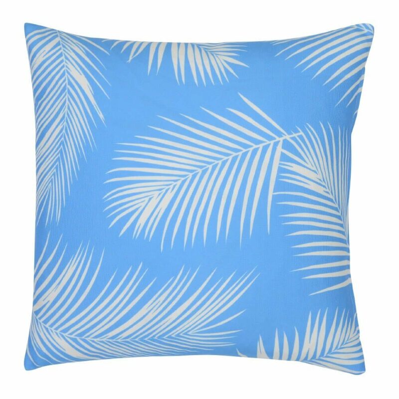 Otama Palm Waterproof Blue Outdoor Cushion Cover - 45cm x 45cm - SC700-45 A water resistant blue outdoor cushion cover that has a beautiful palm tree leaf print.