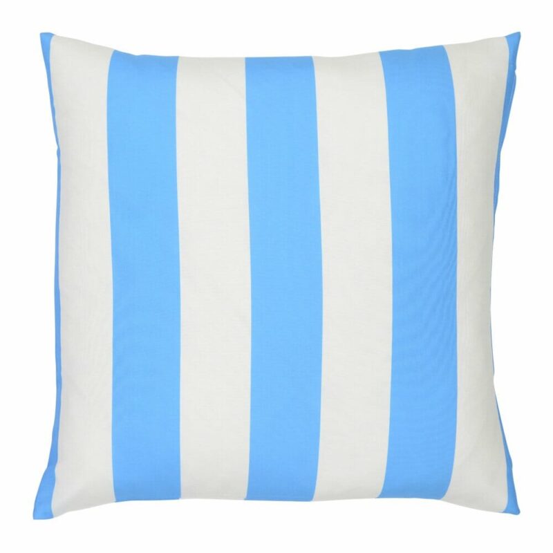 Otama Striped Waterproof Blue Large Outdoor Cushion Cover - 55cm x 55cm - SC701-55 A large outdoor cushion that has a blue striped pattern and is UV resistant and waterproof.