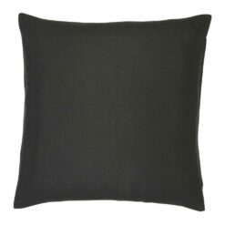 A waterproof outdoor cushion cover that is back solid colour on both sides.