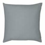 A waterproof outdoor cushion cover that is grey solid colour on both sides.