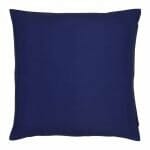 A waterproof outdoor cushion cover that is navy solid colour on both sides.