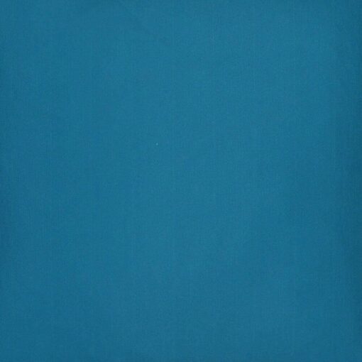 A close up view of waterproof outdoor cushion cover that is teal solid colour on both sides.