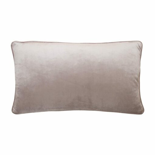 Image of rectangular velvet cushion in oyster colour
