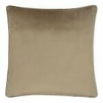Photo of oyster coloured cushion cover made of velvet fabric