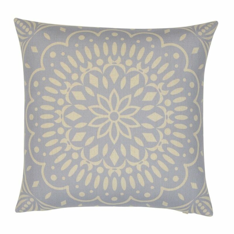 Baby blue 45cm x 45cm cushion cover with Mandala design