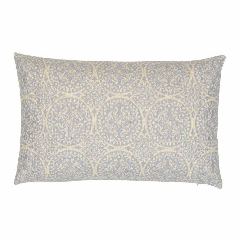 Pastel Blue Aura Rectangular Cushion Cover - 30cm x 50cm - SC667-30 Close up of baby blue rectangular cushion made of cotton linen blend material