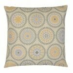 Kaleidoscope inspired cushion cover in pastel blue and yellow colours