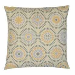 Kaleidoscope inspired cushion cover in pastel blue and yellow colours