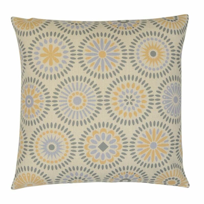 Pastel Blue Aura Rectangular Cushion Cover - 45cm x 45cm - SC669-45 Kaleidoscope inspired cushion cover in pastel blue and yellow colours