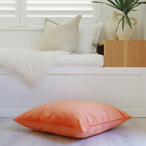 Peach-coloured floor cushion cover