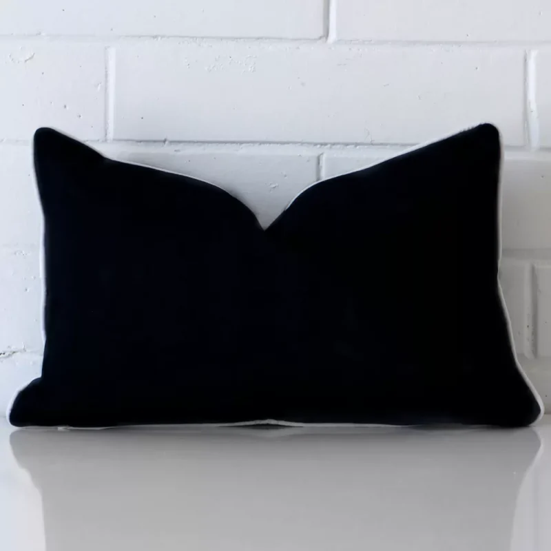 Piha Waterproof Black Outdoor Cushion Cover – Rectangle SC903-30 A gorgeous outdoor rectangle cushion in black.