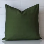 Lovely olive cushion made from outdoor fabric and in an elegant large size.