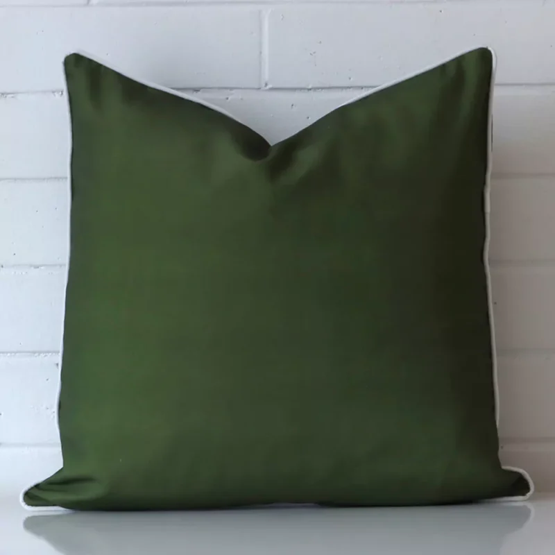 Piha Waterproof Olive Green Outdoor Cushion Cover – Large SC912-55 Lovely olive cushion made from outdoor fabric and in an elegant large size.