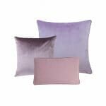 Photo of 3 pink and plum cushion covers in velvet and polyester fabric