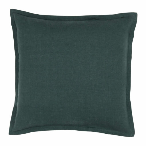 Green-coloured linen cushion cover