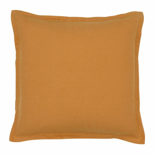 Linen cushion cover in mustard yellow colour