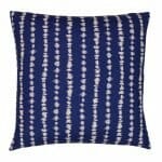 Navy blue and white cushion cover made of cotton linen fabric