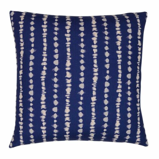 Navy blue and white cushion cover made of cotton linen fabric