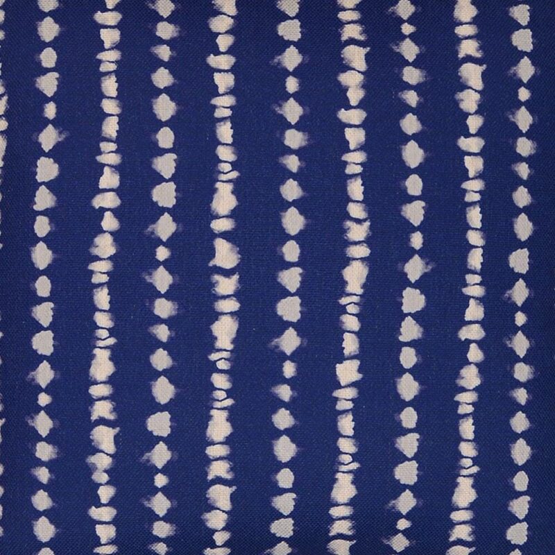 Navy blue cotton linen blend cushion with white stripes