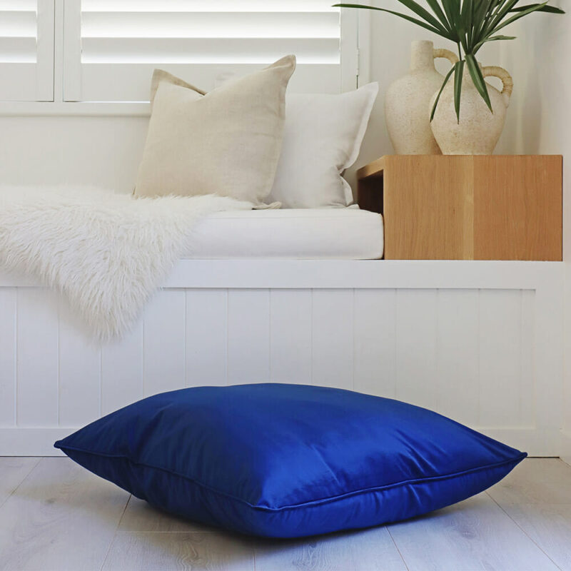 Royal Blue Velvet Floor Cushion Cover - 70cm x 70cm - SC774-70 Velvet floor cushion cover in royal blue colour