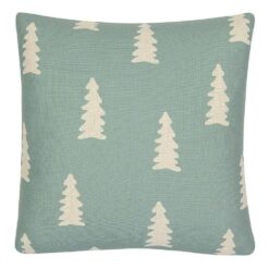 cushion cover in Teal Pine Trees pattern - 45x45cm