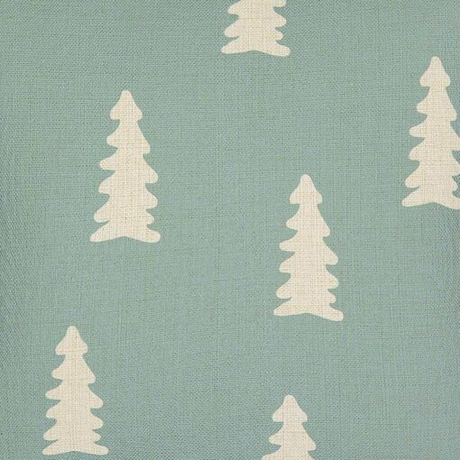 closer look at a cushion in Teal Pine Trees pattern - 45x45cm