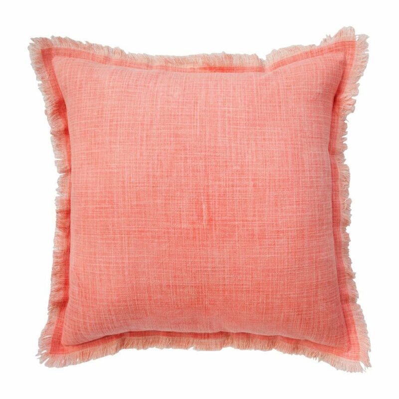 Salmon 100% Cotton Cushion Cover SC593-45 Photo of salmon orange cotton cushion