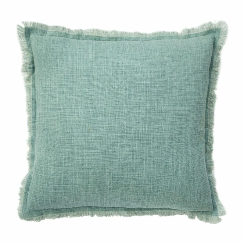 Sea Foam 100% Cotton Cushion Cover SC594-45 Photo of green sand blasted cotton cushion cover