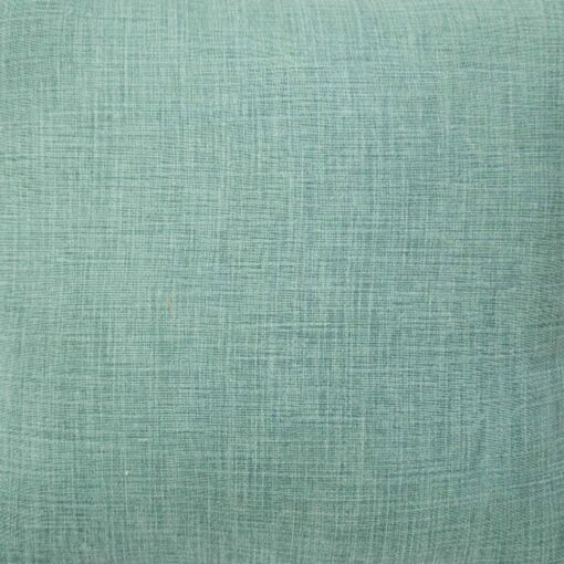 Close up photo of sea foam green cotton cushion cover