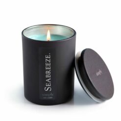 relaxing sea breeze scented soy candle, cruelty-free and vegan