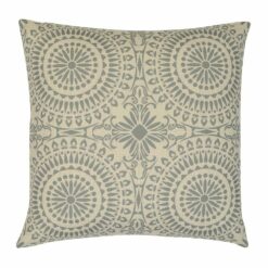Mandala inspired cushion cover in soft grey print