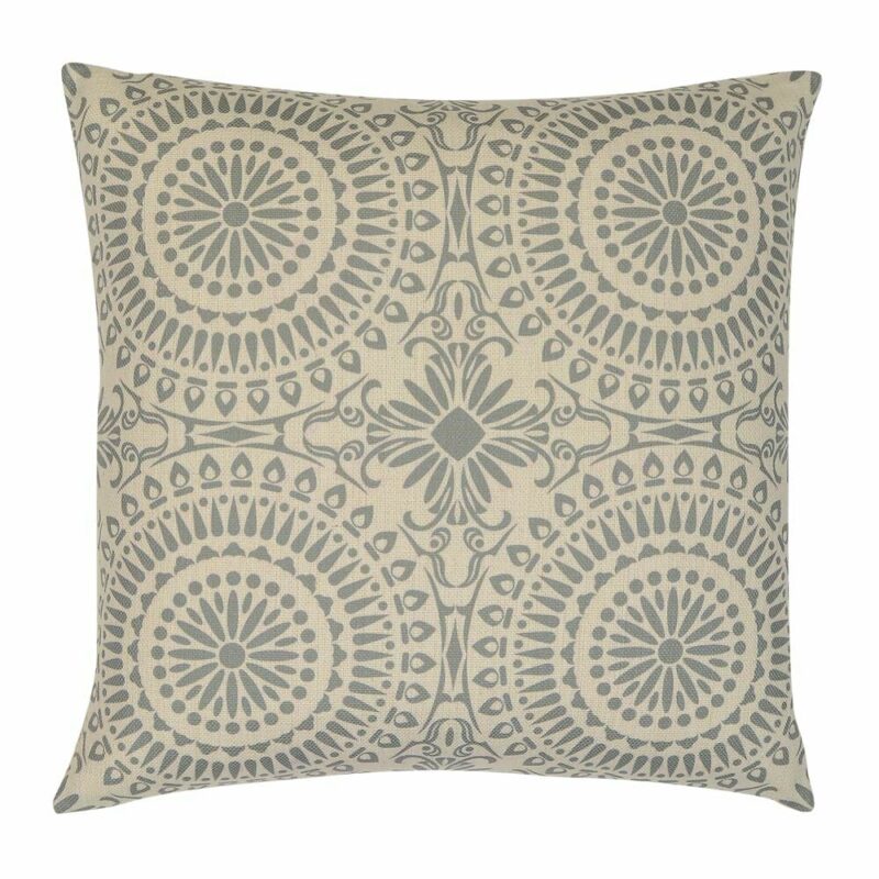 Mandala inspired cushion cover in soft grey print