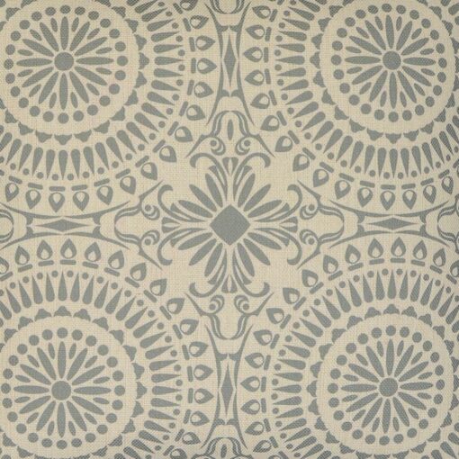 Close up of light sage coloured Mandala cushion cover in 45cm x 45cm size