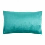 Rectangular Velvet cushion cover in Blue Zircon colour.