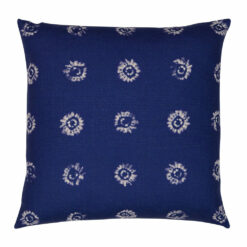 Elegant Shibori inspired square cushion cover in navy blue colour