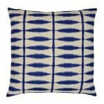 Shibori inspired square cushion in china blue and white colours