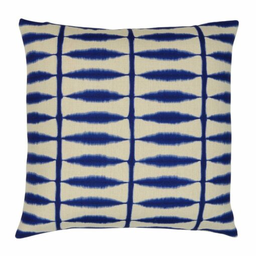 Shibori inspired square cushion in china blue and white colours