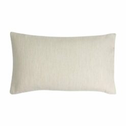 A velvet linen rectangle cushion shot from the back showing a plain cotton linen fabric