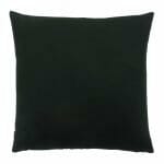 A black square cushion shot from the rear