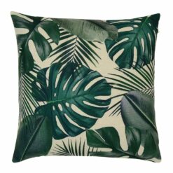 Lush tropical inspired cushion cover made of cotton linen blend fabric