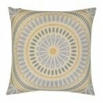 Baby blue and yellow Mandala inspired cushion cover