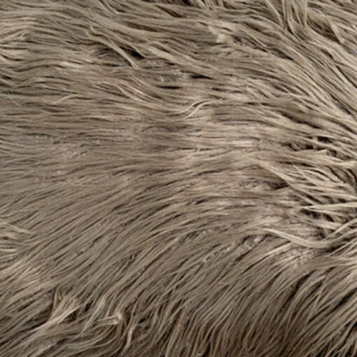 30cm x 50cm fur rectangular fur cushion in shiny neutral light mink colour