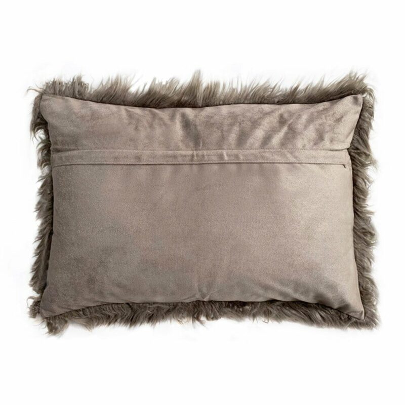 Zipper side of light mink rectangular cushion cover in 30cm x 50cm size
