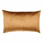 Image of walnut brown rectangular cushion cover in velvet and linen material
